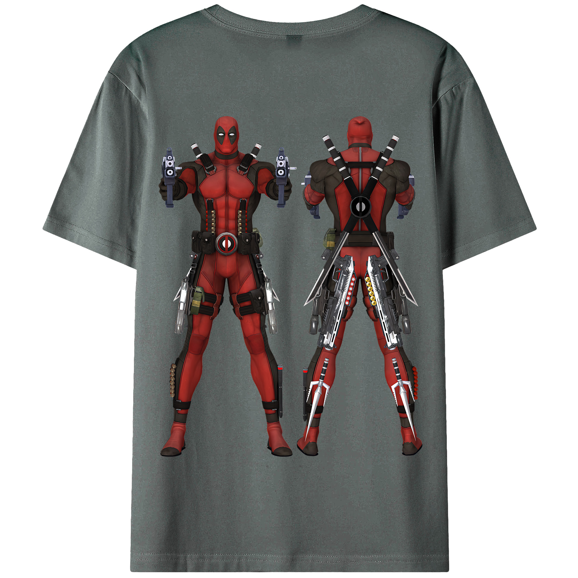 （画像用） Deadpool デッドプール 綿100％半袖Tシャツ（背面プリント）
